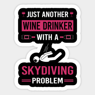 Wine Drinker Skydiving Skydive Skydiver Sticker